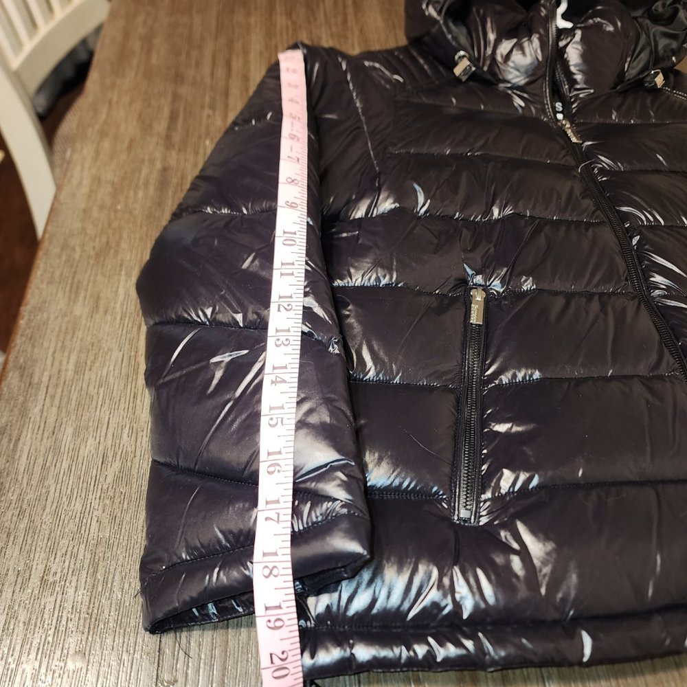 Guess Women's Hooded Puffer Coat Black, Size Large - Picture 5 of 12